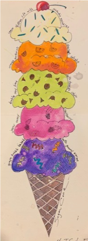 Ice Cream Cone Watercolor