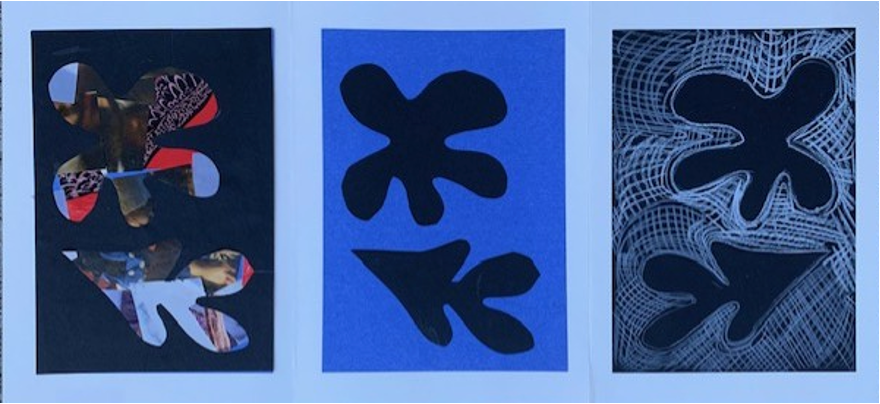 Positive/Negative Cut Paper Design in Three Panels